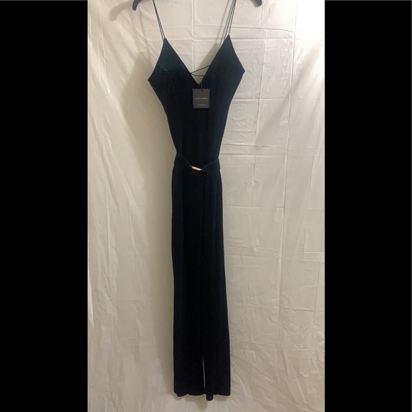 NWT JLUXLABEL black Beautiful Sexy Velvet Jumpsuit - Picture 2 of 8